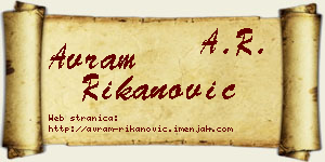 Avram Rikanović vizit kartica